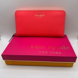 *SOLD*Authentic Kate Spade Saffiano Leather Wallet w/ Gold Foil Embossed KS Logo